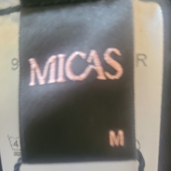 MICAS Solid Faux High Waist Crossed Pocket Trousers In Black. Sz M. - Picture 8 of 8